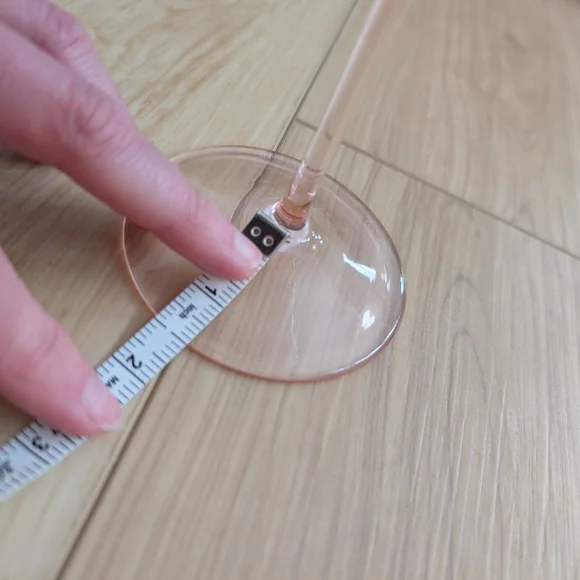 Anthropologie Elegant Pink Glass Champagne Coupe with Gold Rim - Picture 10 of 11